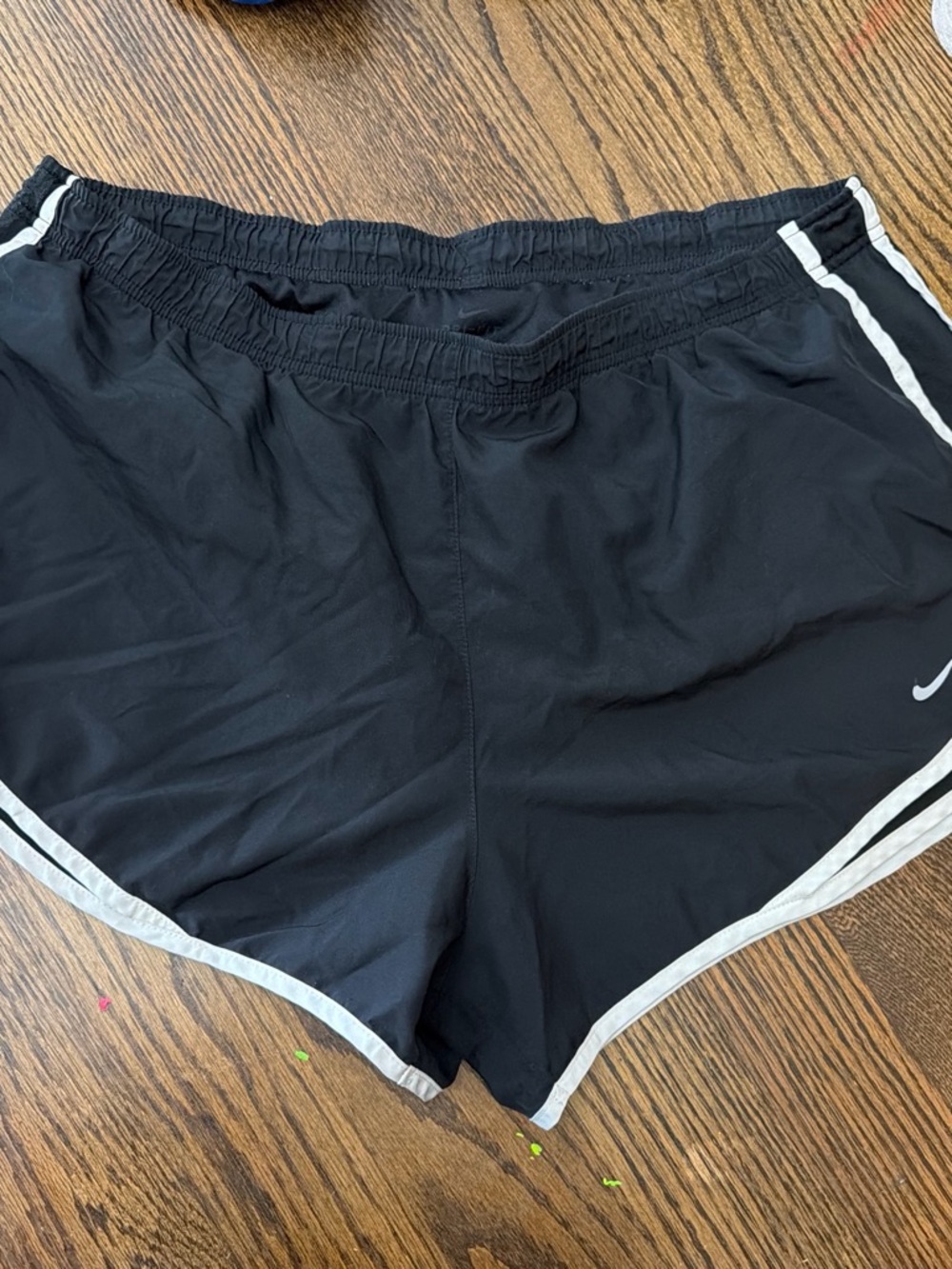 Nike Black Athletic Running Shorts with White Trim
